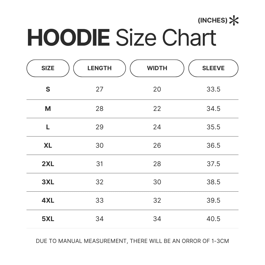 Hoodie Size Chart - IDKHow Shop