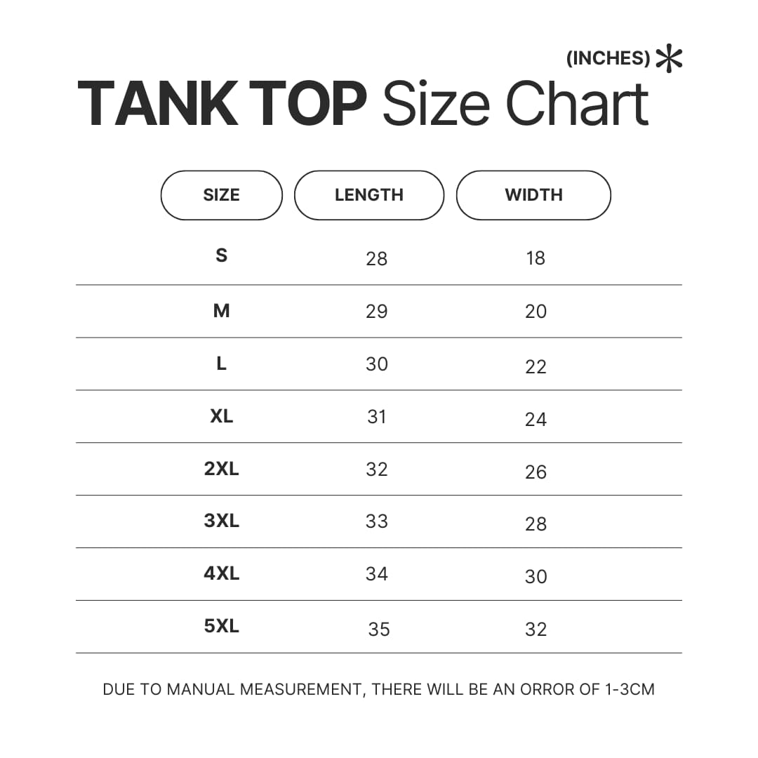 Tank Top Size Chart - IDKHow Shop