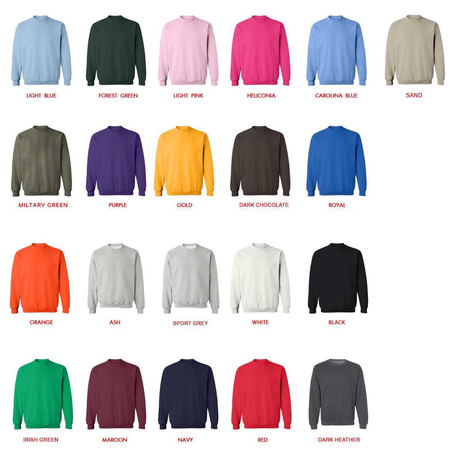 sweatshirt color chart - IDKHow Shop
